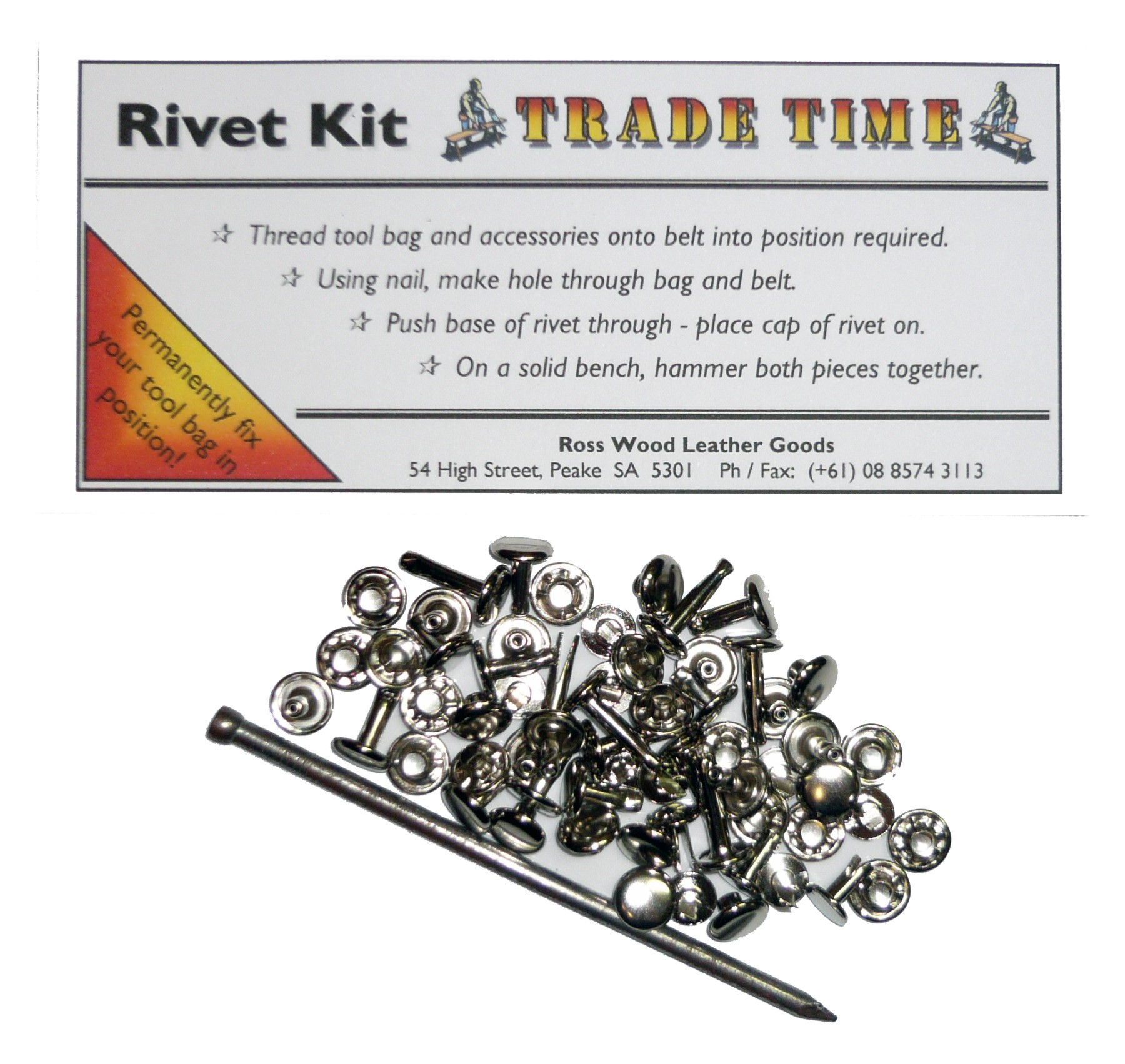 Rivet Kit - Trade Time Tool Bags - Quality Leather Goods